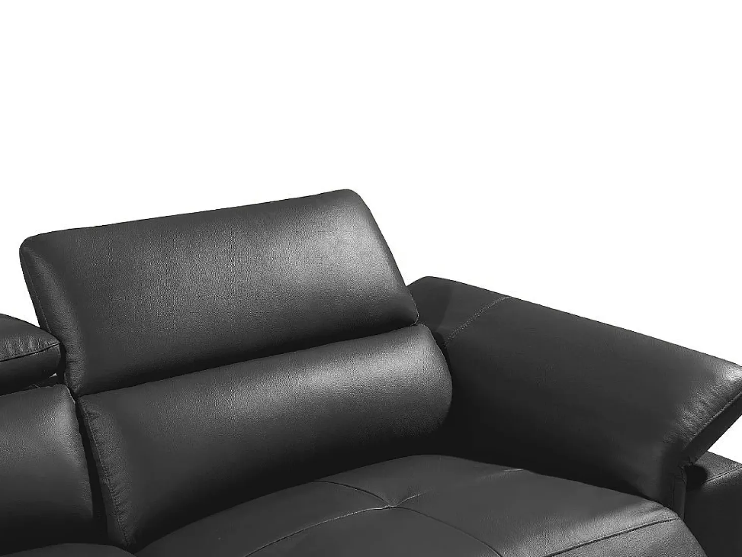 Sofá rinconera ángulo izdo eléctrico piel gris PASCALINE