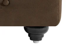 Sofá rinconera panorámico de microfibra con aspecto de cuero envejecido CHESTERFIELD