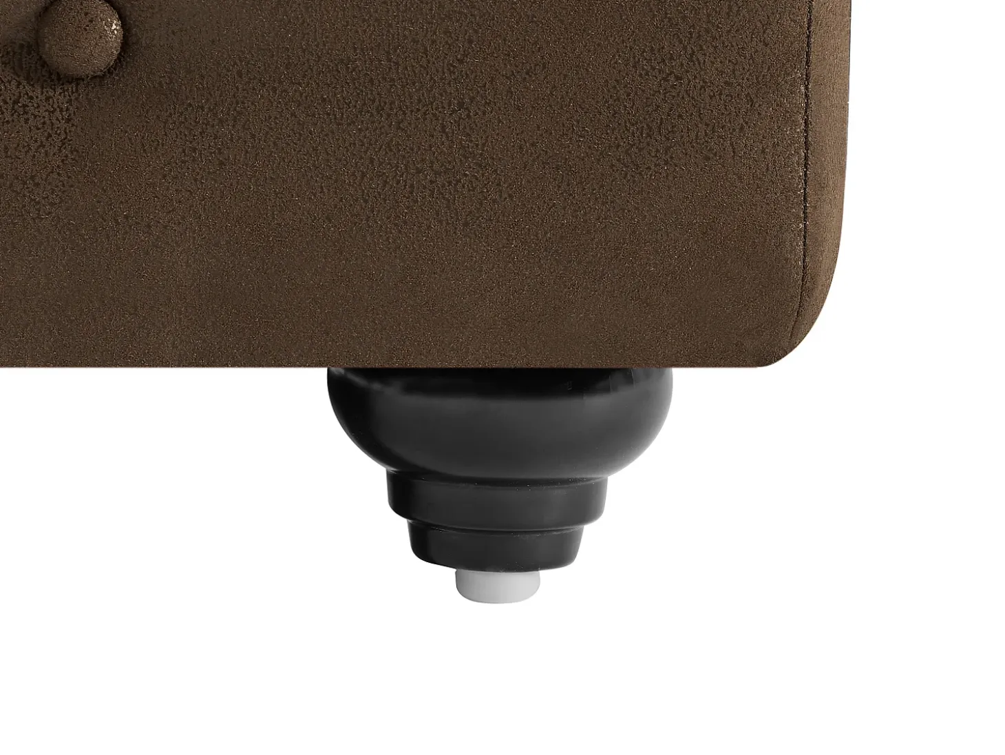 Sofá rinconera panorámico de microfibra con aspecto de cuero envejecido CHESTERFIELD