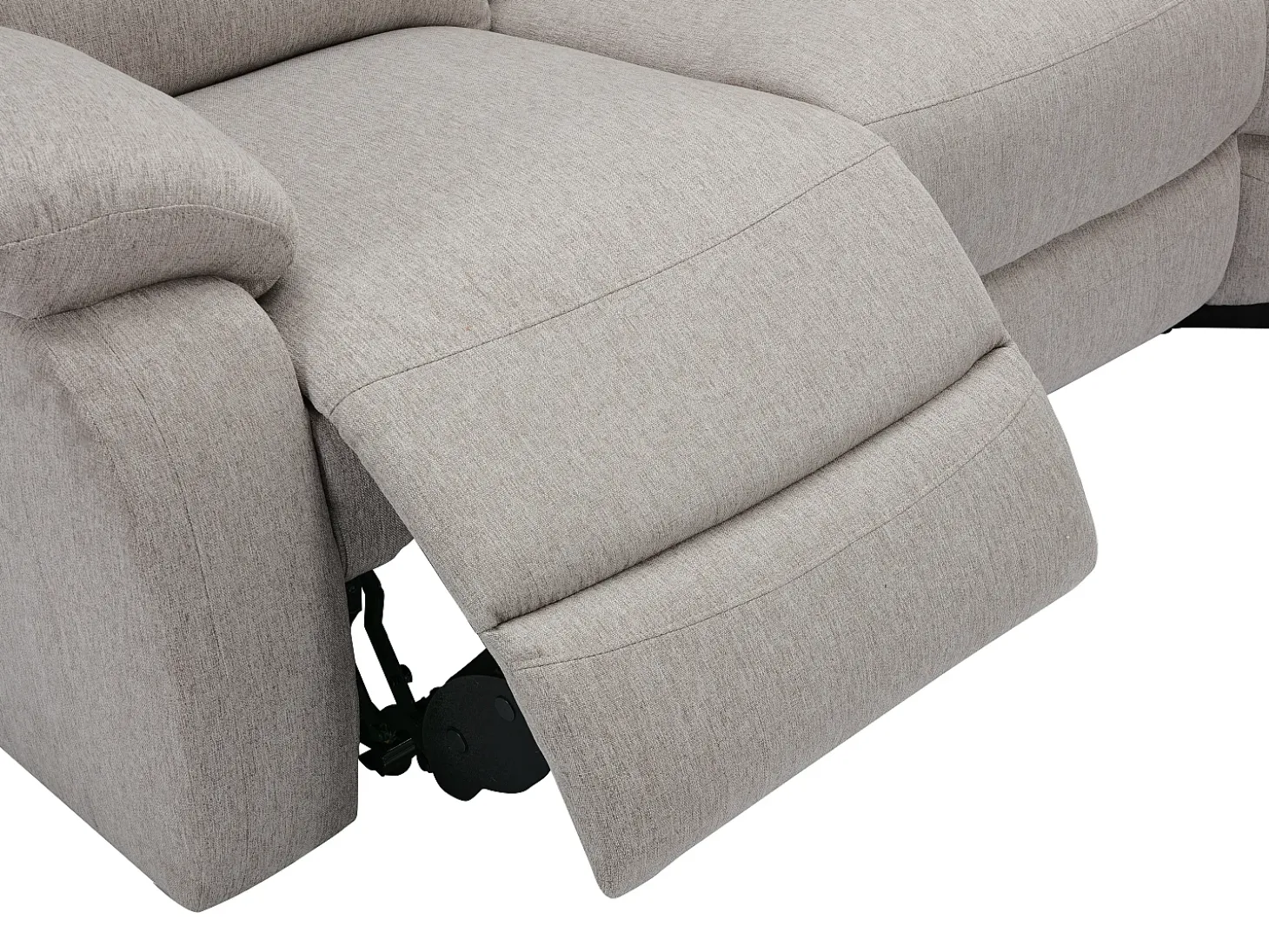 Sofá rinconera reclinable de tela jaspeado color beige RIETI