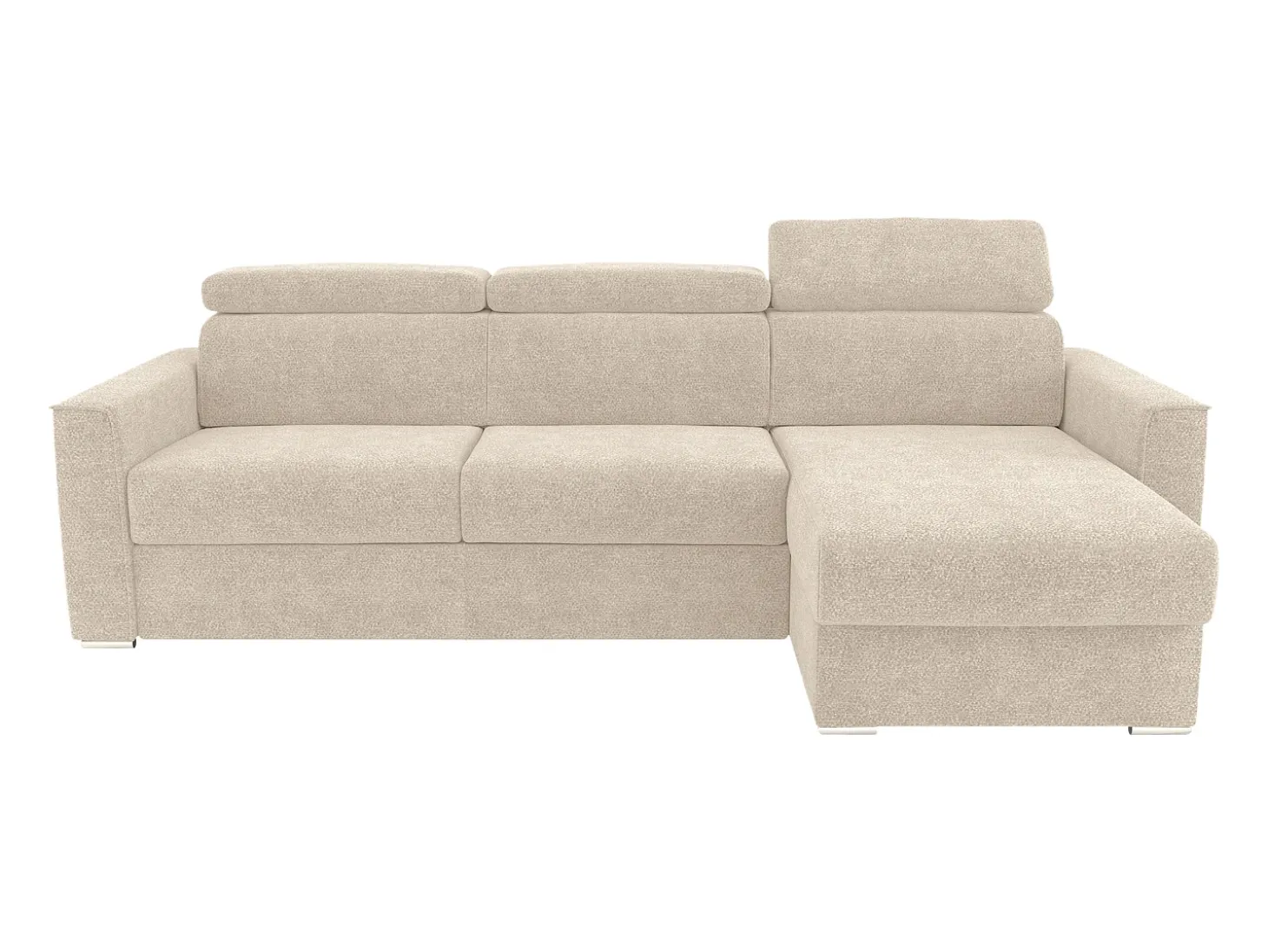 Sofá rinconera reversible convertible tipo italiano en tejido beige - Cama de 140 cm VIZIR
