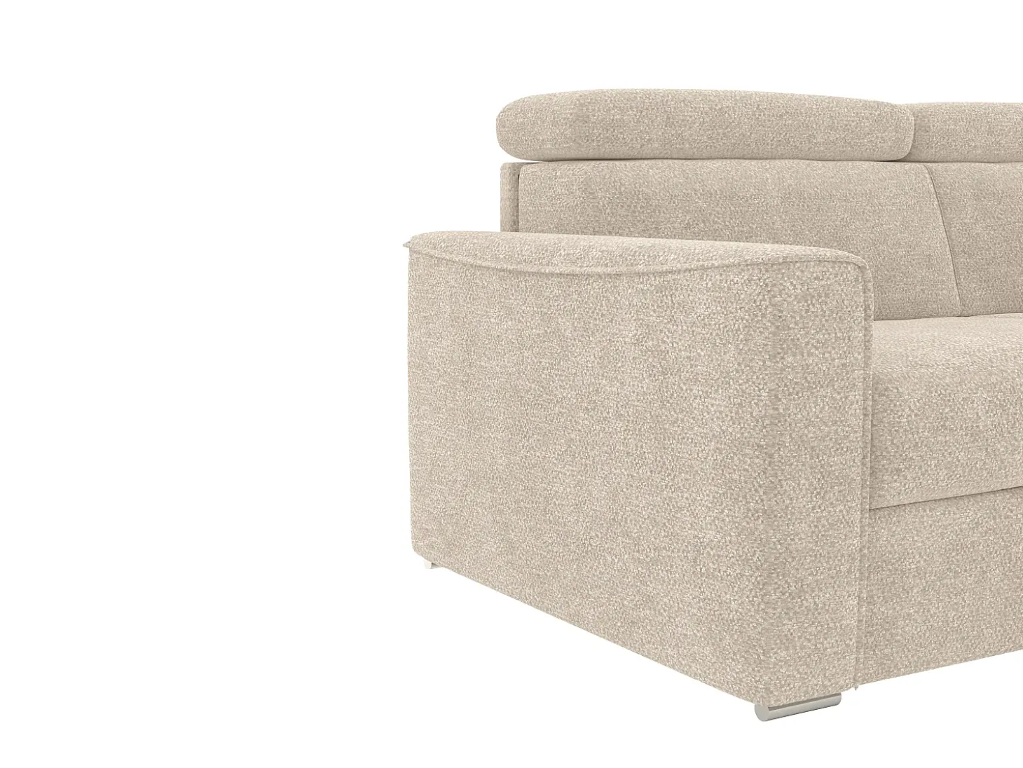 Sofá rinconera reversible convertible tipo italiano en tejido beige - Cama de 140 cm VIZIR