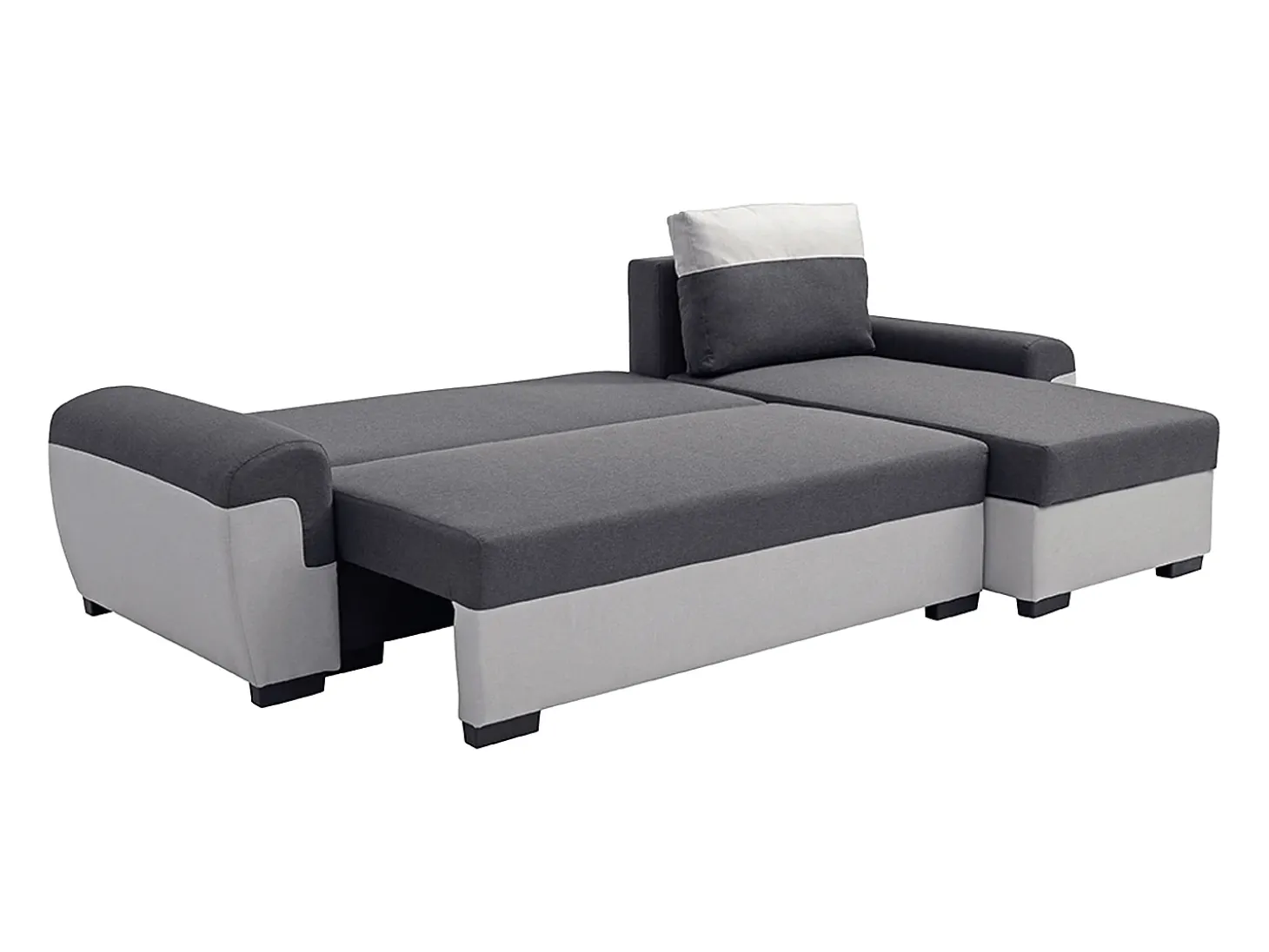 Sofá rinconera reversible de tela antracita y gris claro GABY II