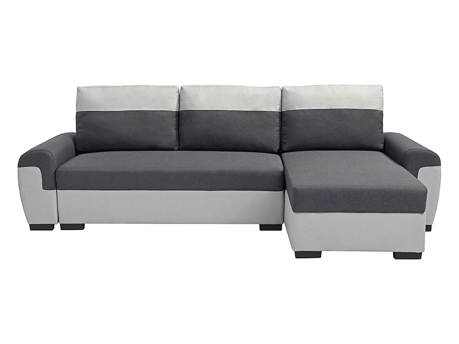 Sofá rinconera reversible de tela antracita y gris claro GABY II