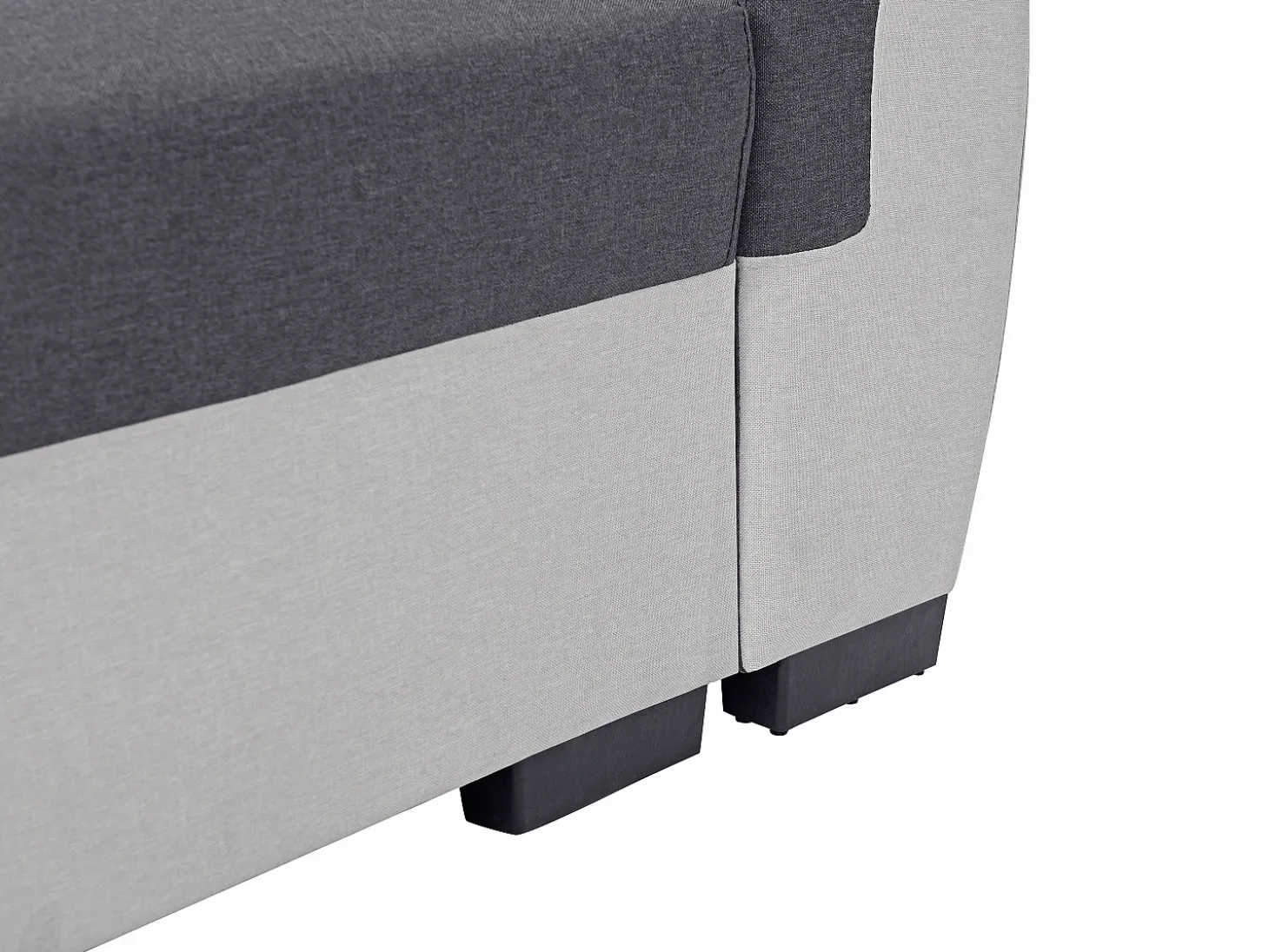 Sofá rinconera reversible de tela antracita y gris claro GABY II