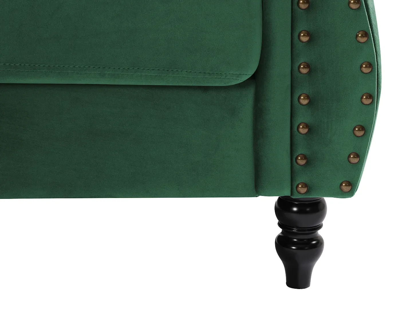 Sofá rinconera reversible de terciopelo verde pino estilo charme francés vintage TRUMBO