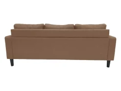Sofá rinconero en tapizado antimancha CLIN II - Ángulo reversible - Marron