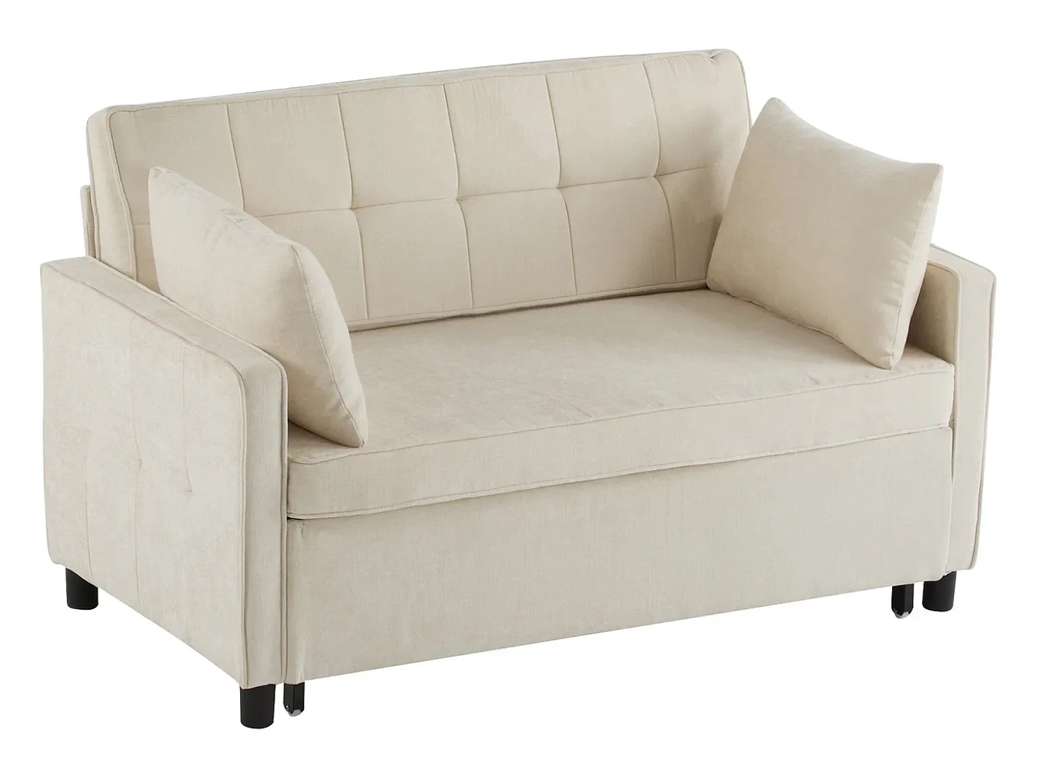 Sofá 142x79x85 cm - Respaldo ajustable - Chenille - Incluye 2 cojines - Beige