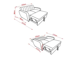 Sofa Cama de Matrimonio Berlin 155cm Gris Oscuro