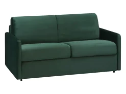 Sofá-cama de 3 plazas de terciopelo verde pino CALIFE