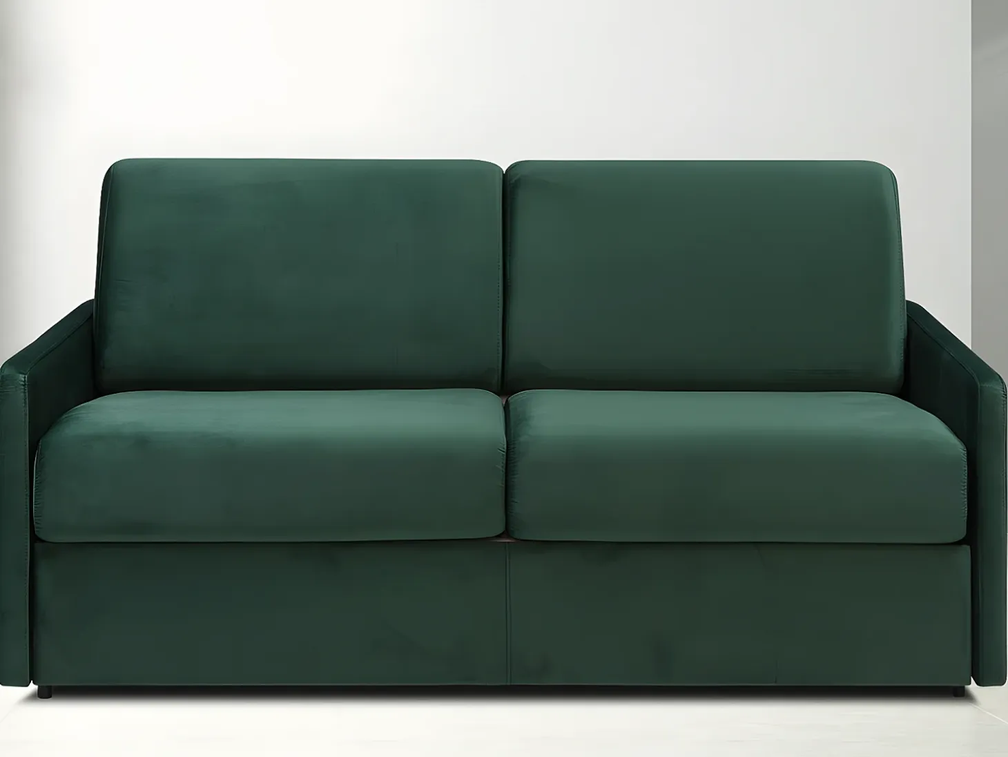 Sofá-cama de 3 plazas de terciopelo verde pino CALIFE