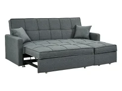 Sofá-cama de 3 plazas de tela color gris claro CANETTI