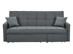 Sofá-cama de 3 plazas de tela color gris claro CANETTI