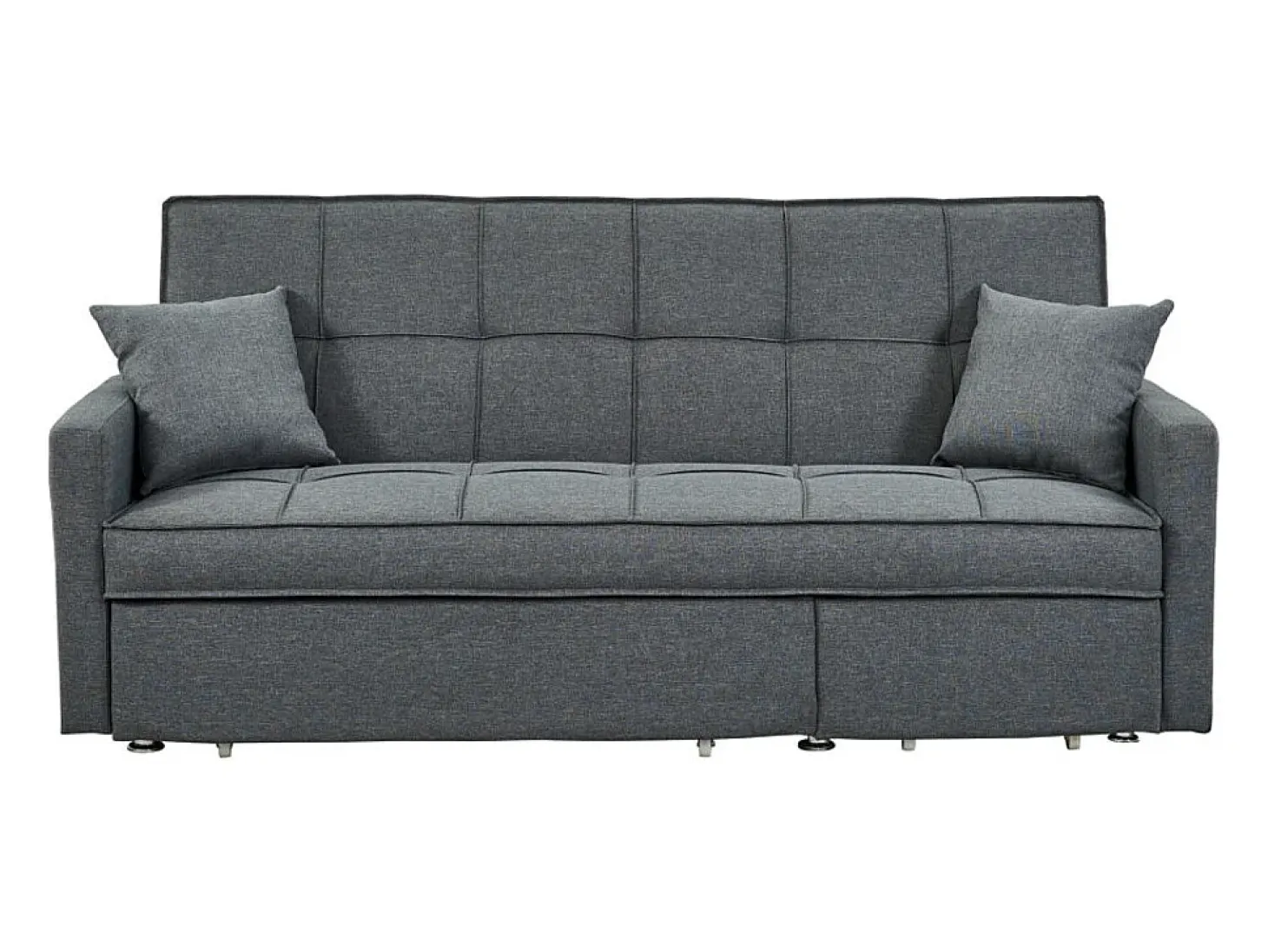 Sofá-cama de 3 plazas de tela color gris claro CANETTI