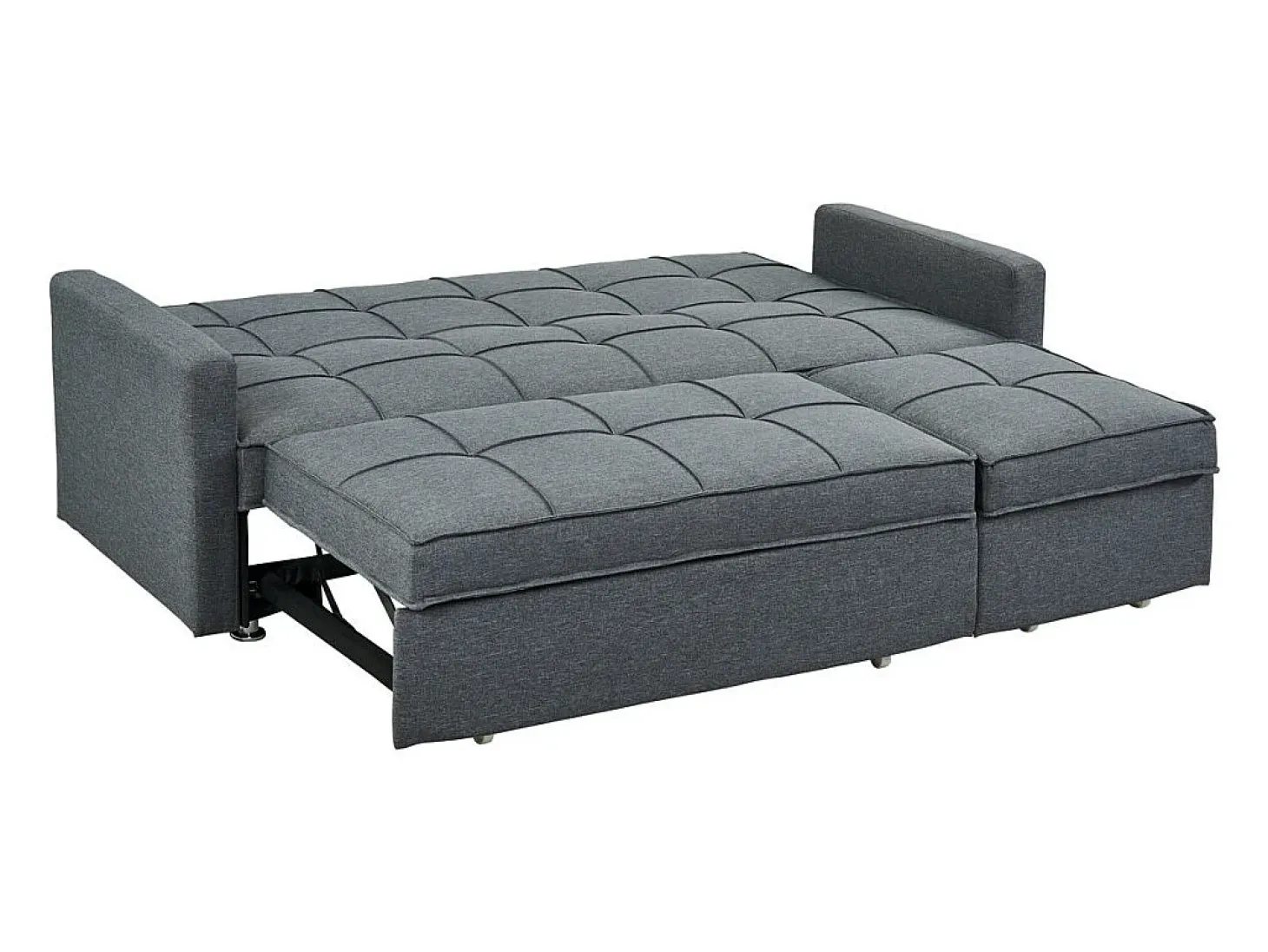 Sofá-cama de 3 plazas de tela color gris claro CANETTI