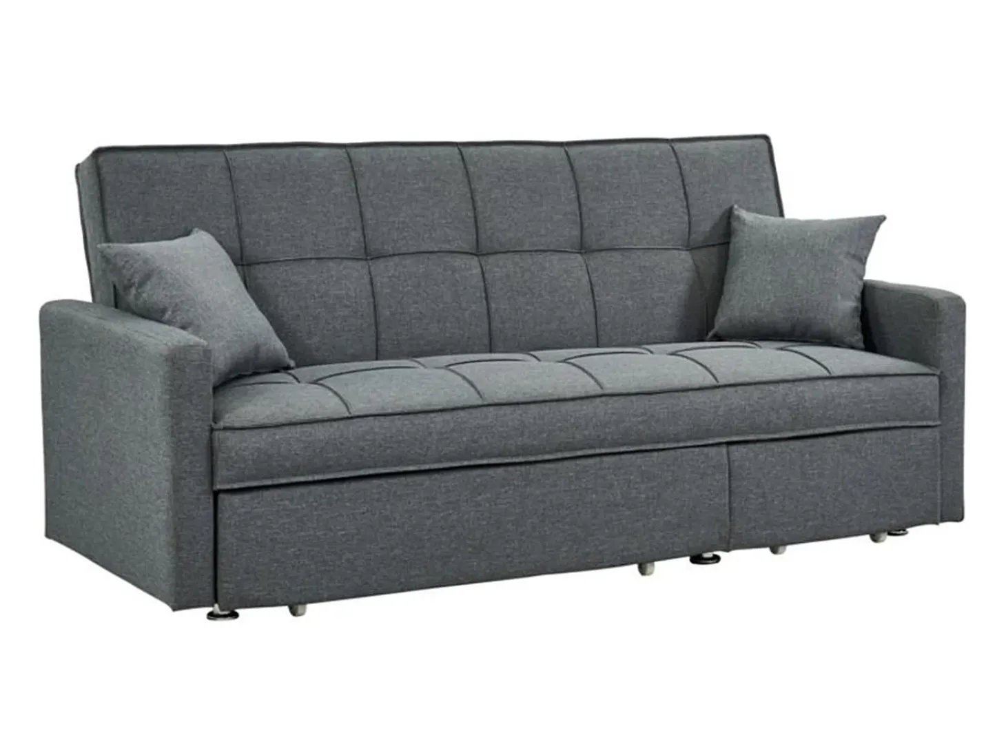Sofá-cama de 3 plazas de tela color gris claro CANETTI