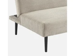 Sofá-cama en terciopelo de pana fina, 3 plazas gris beige