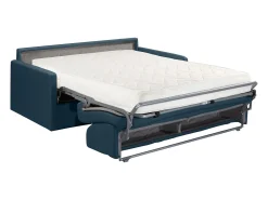 Sofá-cama exprés 3 plazas 18 cm terciopelo Azul CALIFE