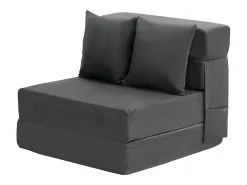Sofá-Cama Plegable SucceBuy, 3 en 1 Plegable con 2 Almohadas, Gris Oscuro, Individual