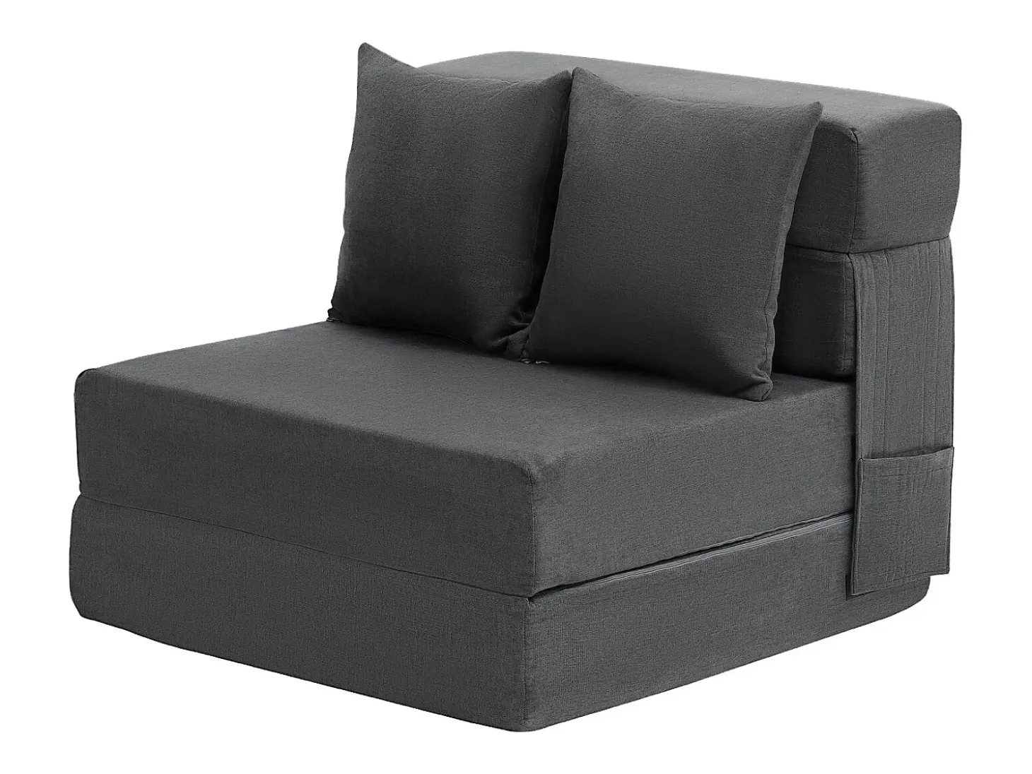 Sofá-Cama Plegable SucceBuy, 3 en 1 Plegable con 2 Almohadas, Gris Oscuro, Individual