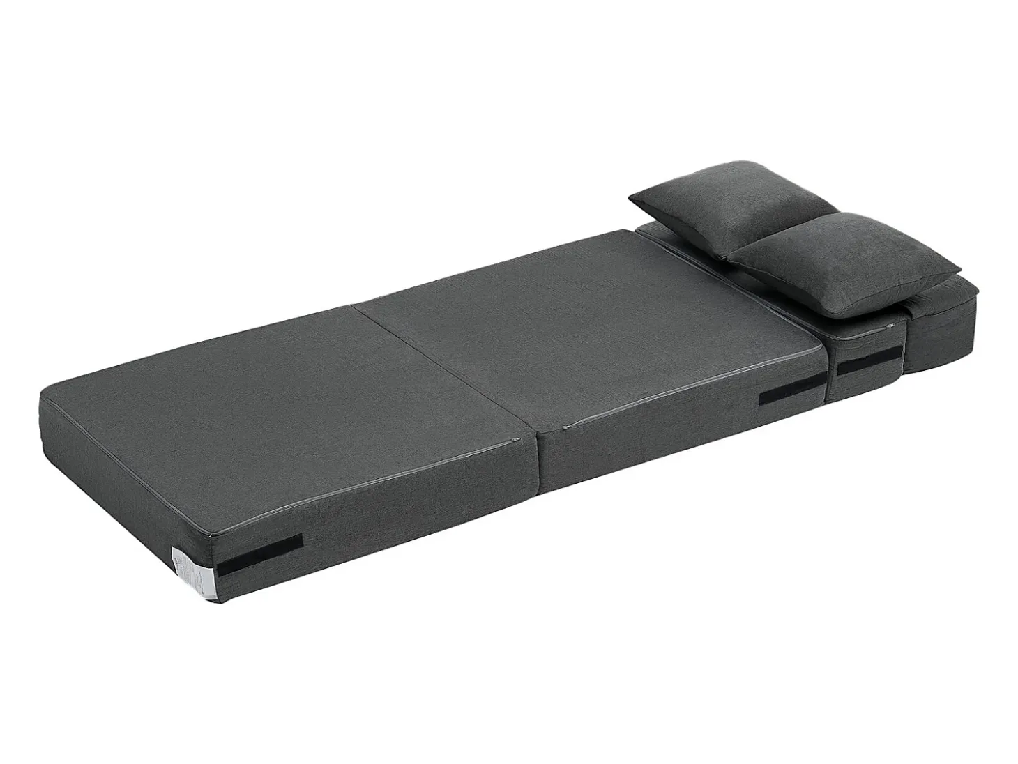 Sofá-Cama Plegable SucceBuy, 3 en 1 Plegable con 2 Almohadas, Gris Oscuro, Individual