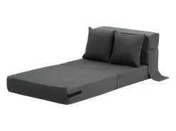 Sofá-Cama Plegable SucceBuy, 3 en 1 Plegable con 2 Almohadas, Gris Oscuro, Individual