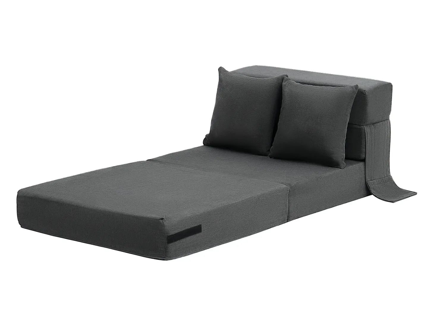 Sofá-Cama Plegable SucceBuy, 3 en 1 Plegable con 2 Almohadas, Gris Oscuro, Individual