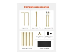 Soporte de Vara de Mesa SucceBuy con Pinzas, Soporte Arco de Mesa, Altura Ajustable 33-107 cm Longitud Ajustable 71.12-249 cm, Marco de Arco Metal