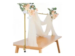 Soporte de Vara de Mesa SucceBuy con Pinzas, Soporte Arco de Mesa, Altura Ajustable 33-107 cm Longitud Ajustable 71.12-249 cm, Marco de Arco Metal