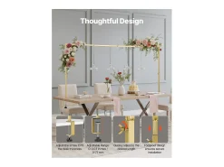 Soporte de Vara de Mesa SucceBuy con Pinzas, Soporte Arco de Mesa, 2 PCS, Altura Ajustable 33-107 cm Longitud Ajustable 71.1-249 cm, Marco Arco Metal