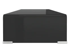 Soporte para TV/Elevador monitor cristal negro 80x30x13 cm