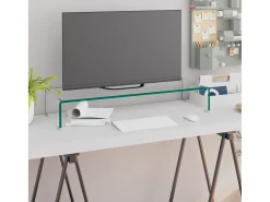 Soporte para TV/Elevador monitor cristal claro 80x30x13 cm