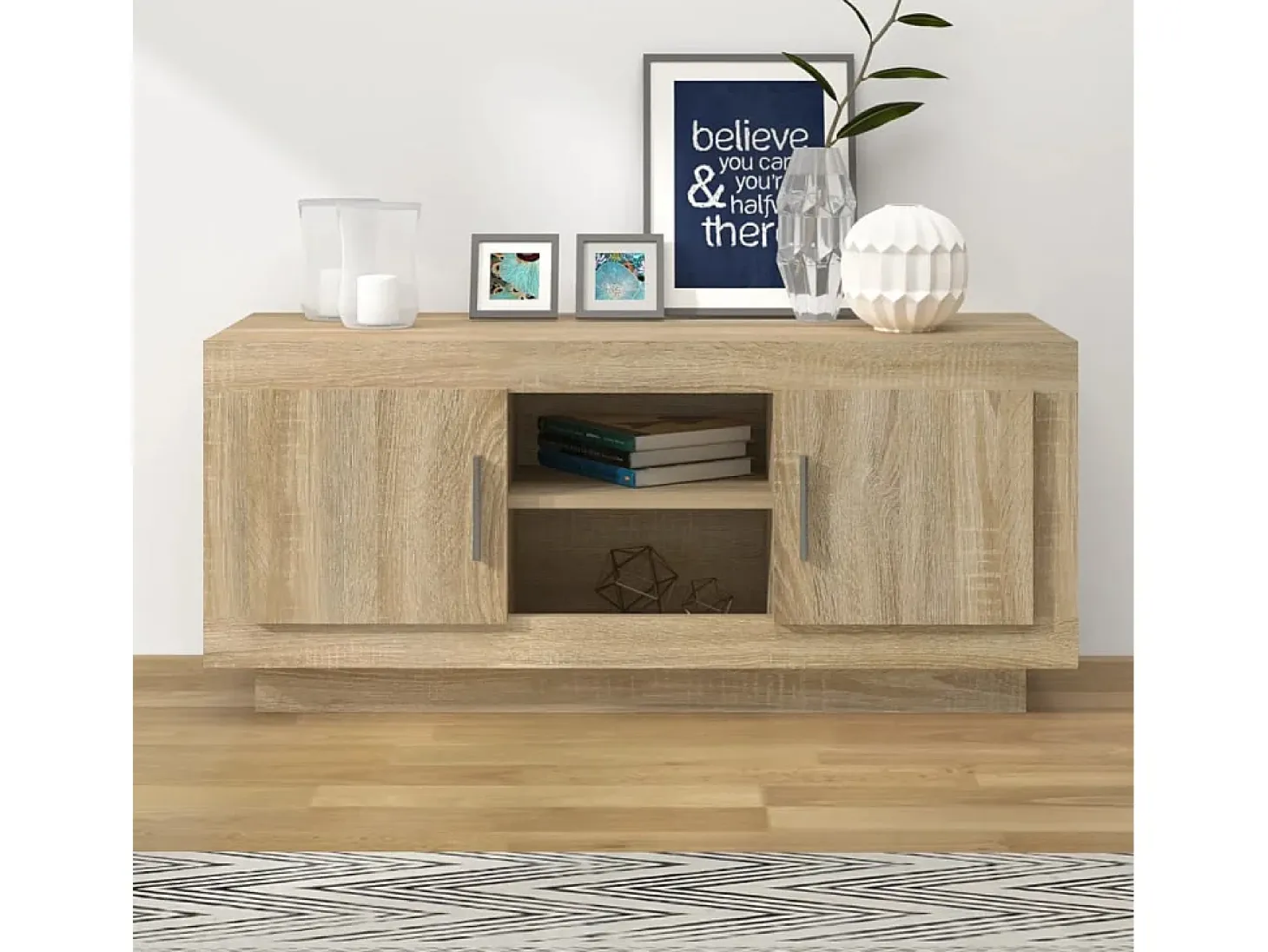 Stephen Mueble de TV madera contrachapada roble Sonoma 102x35x45 cm
