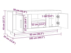Stephen Mueble para TV madera contrachapada negro 102x35x45 cm