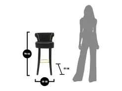 Taburete Alto VKH442, Negro, 46x48x96 cm, Kendra Home