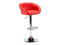 Taburete bar y cocina de cuero polipiel Chesterfield Diseño Tucson - Rojo