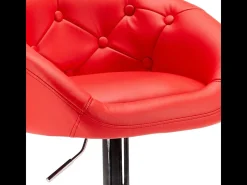 Taburete bar y cocina de cuero polipiel Chesterfield Diseño Tucson - Rojo