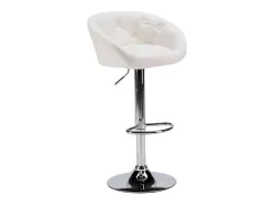 Taburete bar y cocina de cuero polipiel Chesterfield Diseño Tucson - Blanco