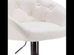 Taburete bar y cocina de cuero polipiel Chesterfield Diseño Tucson - Blanco