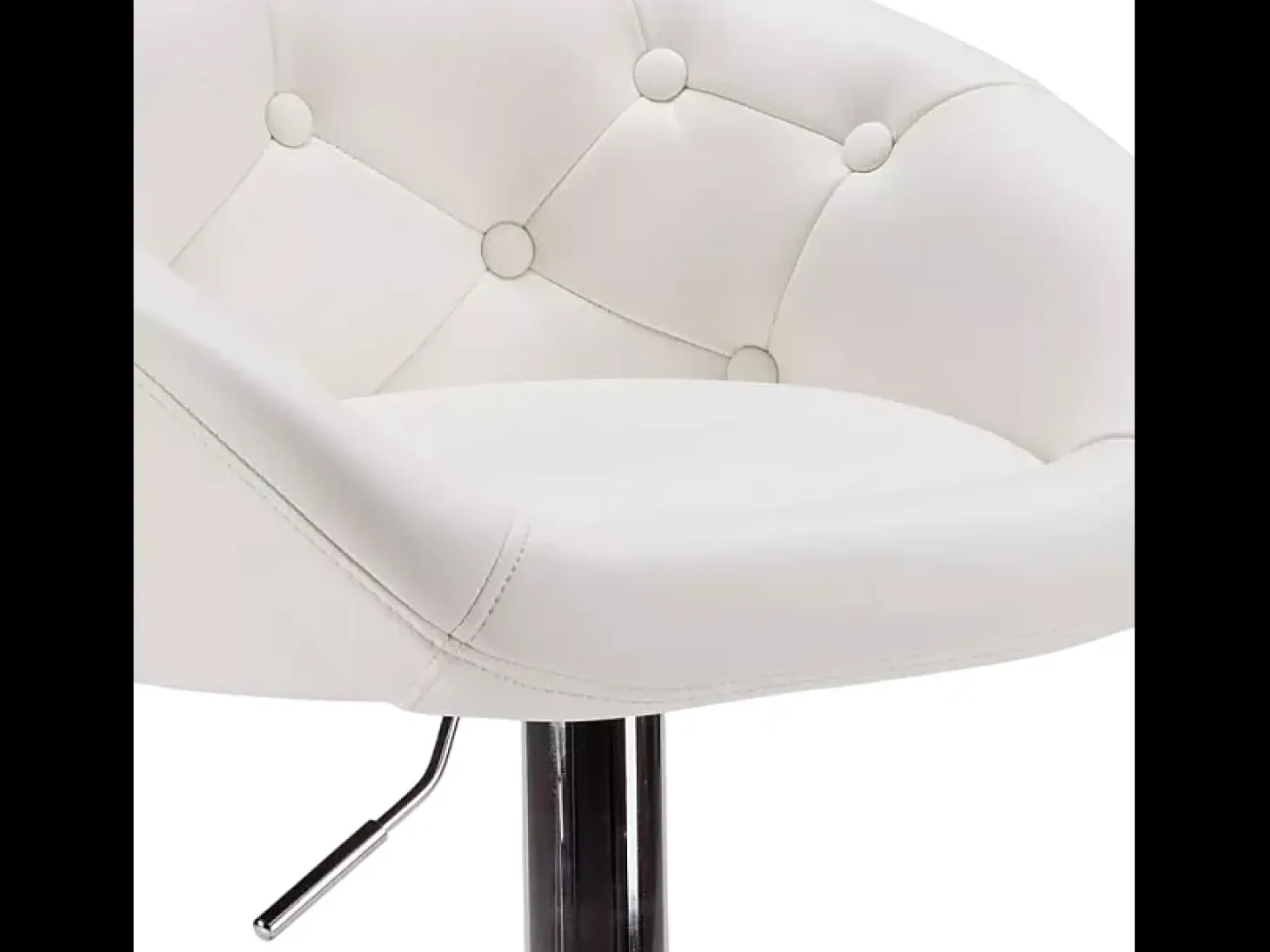 Taburete bar y cocina de cuero polipiel Chesterfield Diseño Tucson - Blanco