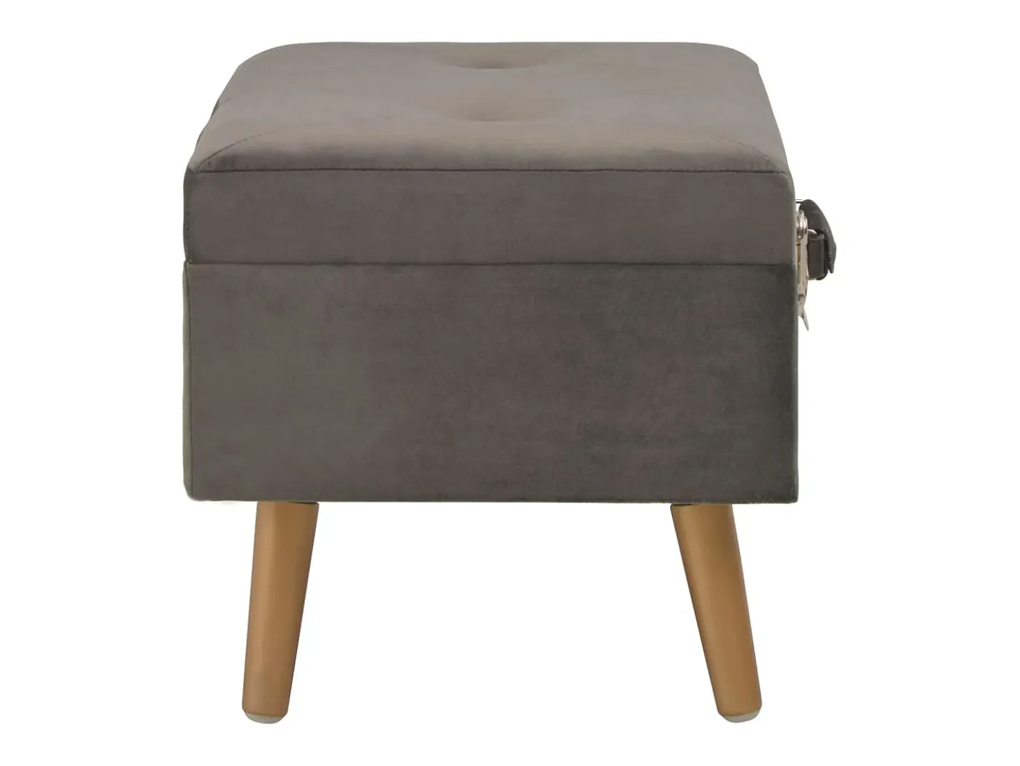 Taburete de almacenamiento de terciopelo gris de 40 cm