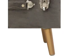 Taburete de almacenamiento de terciopelo gris de 40 cm