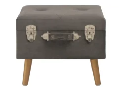 Taburete de almacenamiento de terciopelo gris de 40 cm