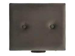 Taburete de almacenamiento de terciopelo gris de 40 cm