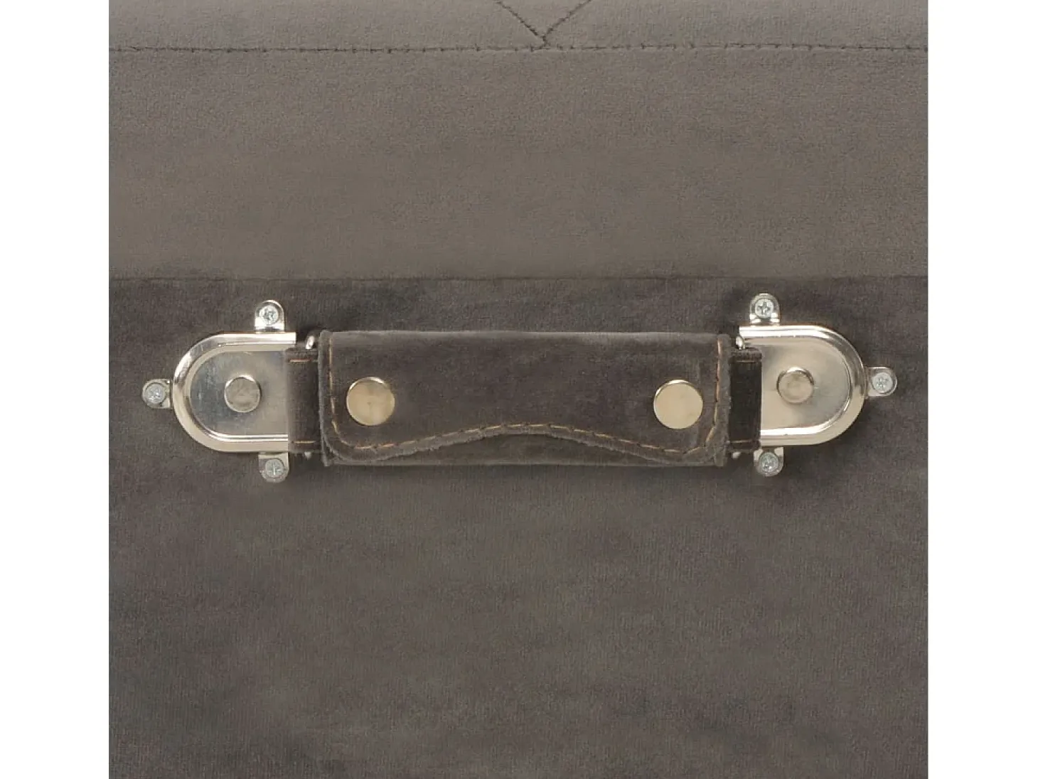 Taburete de almacenamiento de terciopelo gris de 40 cm
