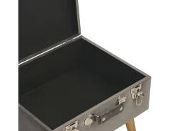 Taburete de almacenamiento de terciopelo gris de 40 cm