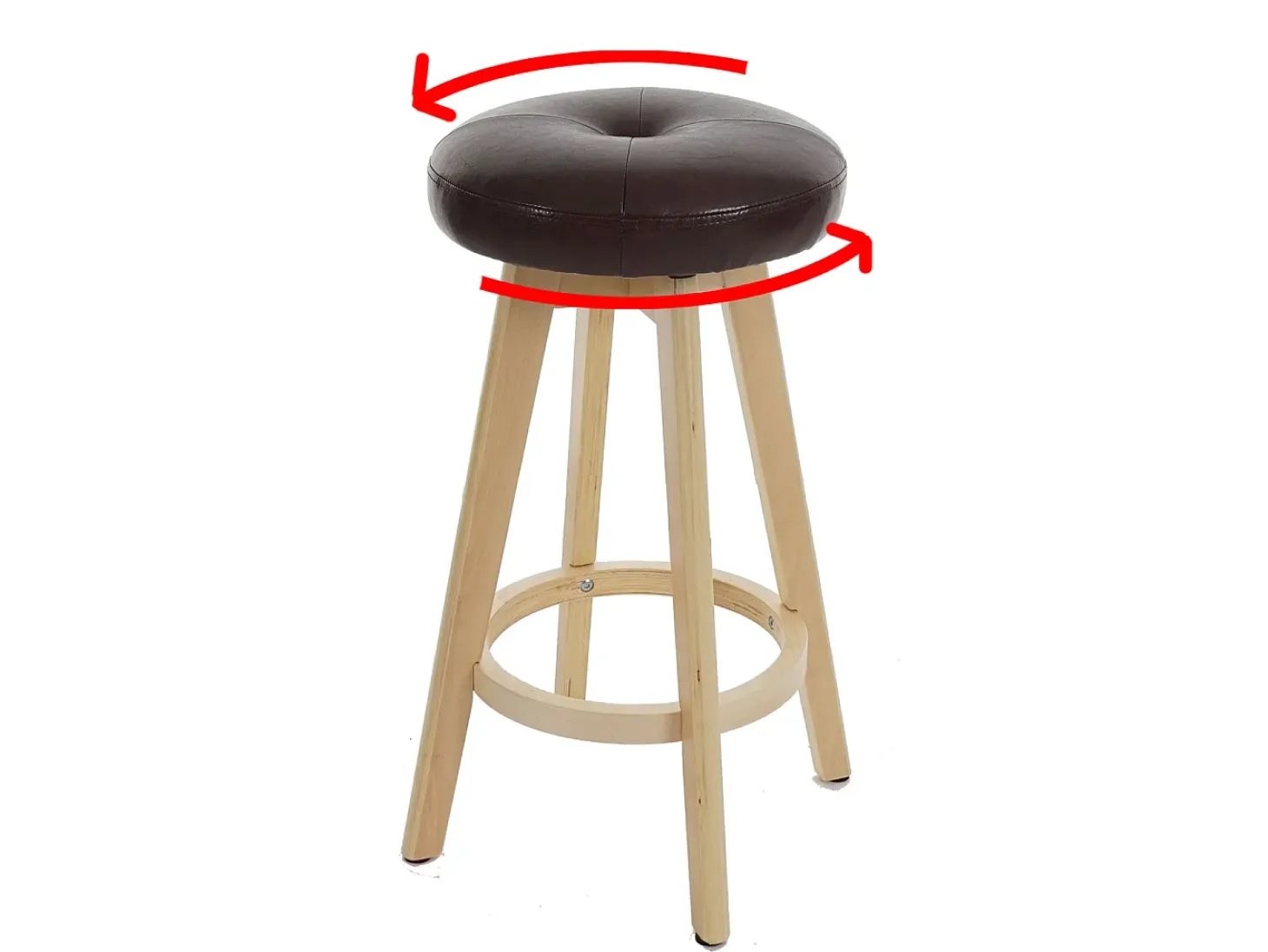 Taburete de bar Boras (juego de 2) giratorio, burdeos, patas claras