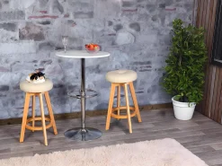 Taburete de bar Boras (juego de 2) giratorio, negro, patas claras