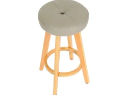 Taburete de bar Boras (juego de 2) giratorio, taupe, patas claras