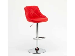 Taburete de bar cocina alto fijo giratorio ajustable respaldo Philadelphia - Rojo